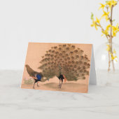  Peacock Kaart (Gele Bloem)