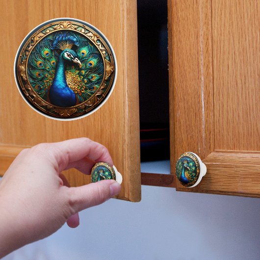 Peacock Keramische Knop