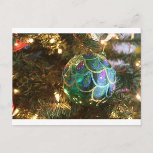 Peacock Kerstmis Feestdagenkaart (Voorkant)