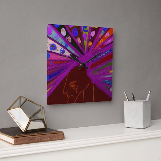 Peacock King Vierkante Klok (Kantoor)