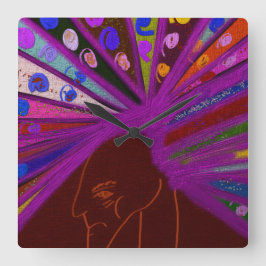 Peacock King Vierkante Klok