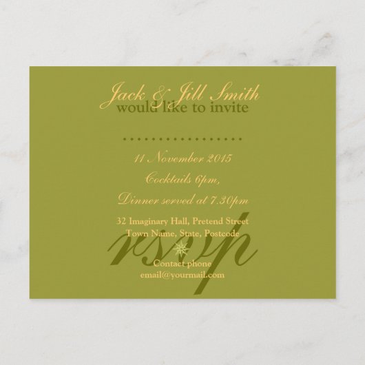 Peacock Lace Cocktail Party Postcard Invitations (Dos)