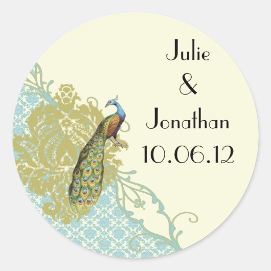  Peacock Lagoon Damask Sticker (Voorkant)