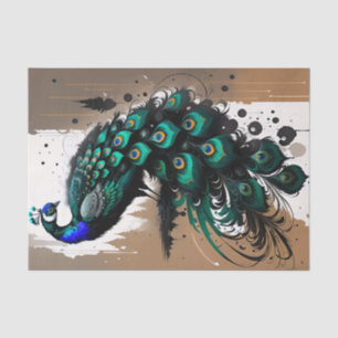 Peacock liefhebbers lichte pauwen blauwgroen tissuepapier