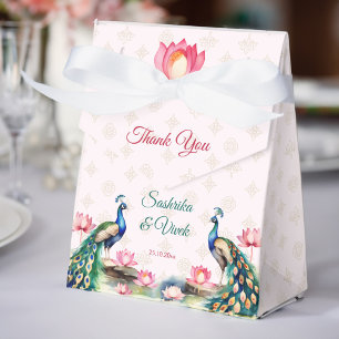 Peacock lotus Indiase bruiloft gunsten Bedankdoosjes