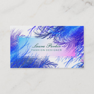 Peacock Makeup Artist Hair Stylist Bird Feather Visitekaartje