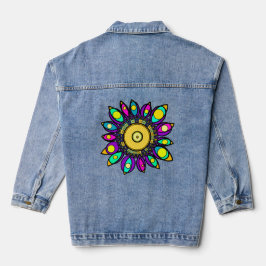 PEACOCK MANDALA DENIM JACKET
