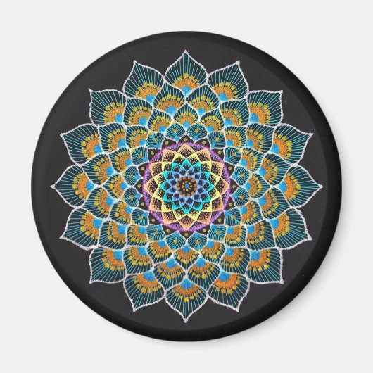 Peacock Mandala Magnet (Devant)