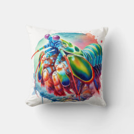 Peacock Mantis Shrimp REF253 - Watercolor Kussen