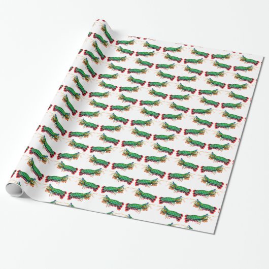 Peacock Mantis Shrimp Wrapping Paper Cadeaupapier (Uitgerold)