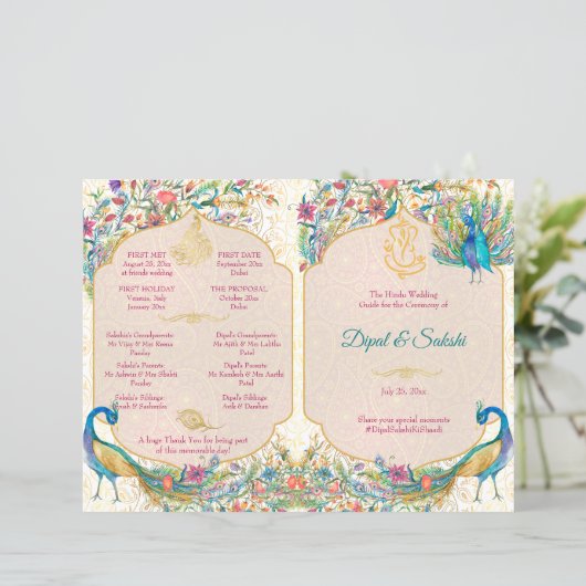 Peacock mariage hindou détails programme rituels (Debout devant)