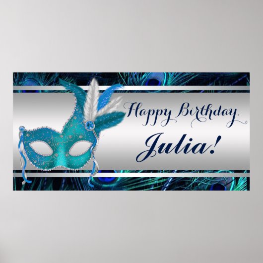 Peacock Masquerade Party Poster (Voorkant)