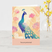 peacock message happy birthday kaart (Gele Bloem)