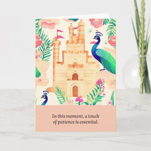 peacock message happy birthday kaart (Voorkant)