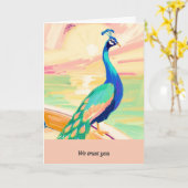 peacock message happy birthday kaart (Gele Bloem)