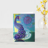 Peacock met Dahlia Kaart (Gele Bloem)