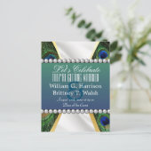 Peacock met Gold Silver Drapery Briefkaart (Staand voorkant)