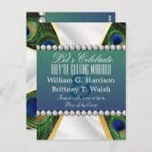 Peacock met Gold Silver Drapery Briefkaart (Voorkant / Achterkant)