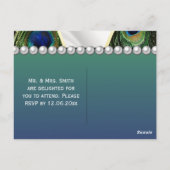 Peacock met Gold Silver Drapery Briefkaart (Achterkant)