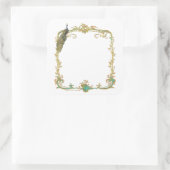 Peacock met gouden Lijst "Save the Date" Sticker (Tas)