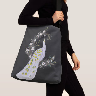 Peacock met Magnolia Crossbody Tas