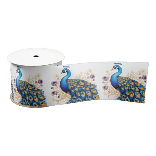 Peacock met paarse bloemen lint (Spoel)