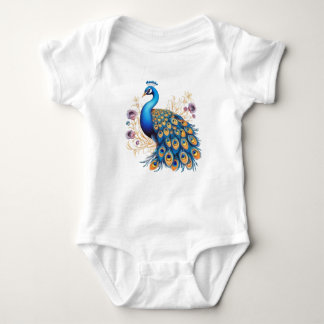 Peacock met paarse bloemen romper