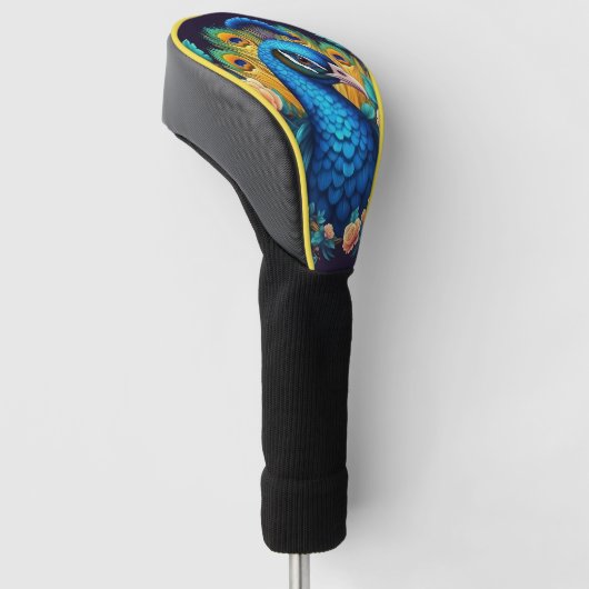 Peacock met perzik Rozen Golfheadcover (Schuin)