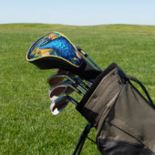 Peacock met perzik Rozen Golfheadcover (Insitu)