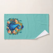 Peacock met perzik Rozen Handdoek (Handdoek)