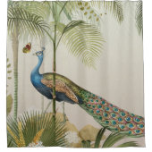 Peacock met vlinders douchegordijn (Voorkant)
