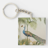 Peacock met vlinders sleutelhanger (voorkant)