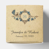 Peacock Monogram Bruiloft Favor Box Bedankdoosjes (Bovenkant)