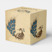 Peacock Monogram Bruiloft Favor Box Bedankdoosjes (Achterkant)