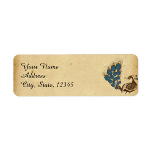 Peacock Monogram Bruiloft Label