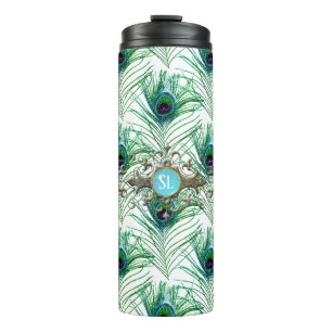 Peacock Monogram Edelsteen Thermosbeker