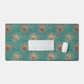 Peacock motif parties scintillant or turquoise élé (Clavier et souris)