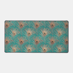 Peacock motif parties scintillant or turquoise élé