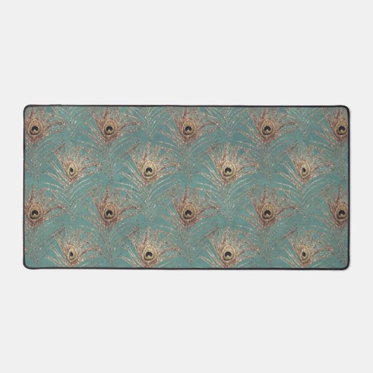 Peacock motif parties scintillant or turquoise élé (Recto)