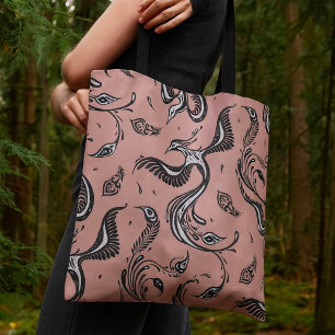 Peacock Motif Sac fourre-tout artistique d'oiseaux