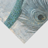 Peacock n Feathers Blue en White Craft Decoupage Tissuepapier (Detail)