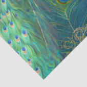 Peacock n Feathers Paar Donkerblauw Decoupage Tissuepapier (Detail)