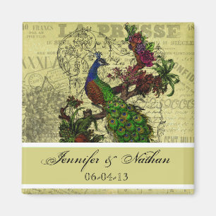 Peacock Namen en Datum Magnet Magneet