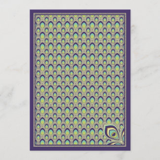 Peacock Nieuwe Uitnodiging (Paars)
