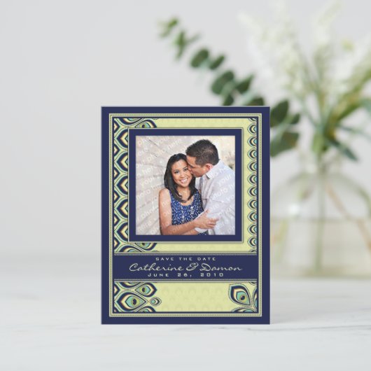 Peacock Nouveau sparen de Datum (marine) Save The Date (Staand voorkant)