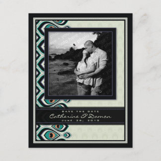 Peacock Nouveau sparen de Datum (Zwart) Save The Date