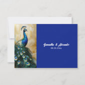 Peacock oiseau luxe 3D bleu émeraude vert rsvp (Dos)