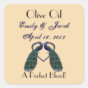  Peacock Olijfolie Favor Tags