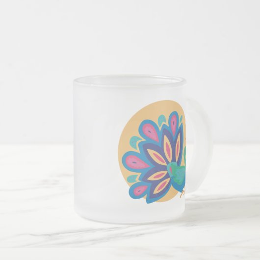 Peacock One Matglas Koffiemok (Voorkant rechts)