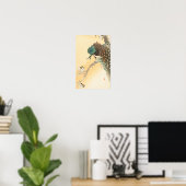 Peacock op Cherry Blossom Tree beroemd gemaakt doo Poster (Thuiskantoor)
